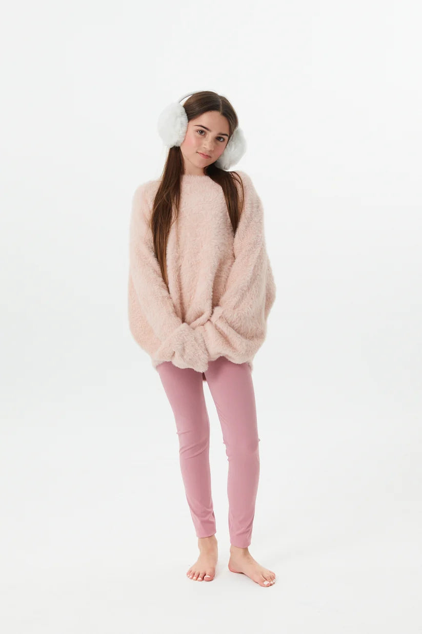 Maya Light Pink Fluffy Drop Shoulder Sweater | Theme NYC