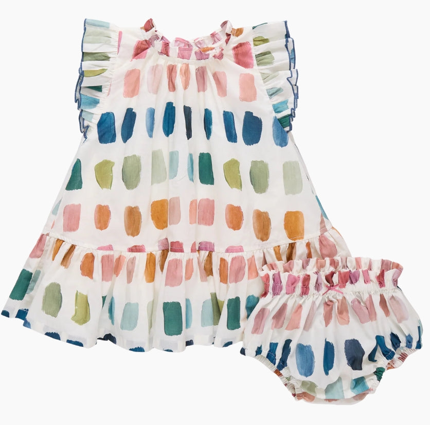 Pink Chicken - Baby Girls Harper Dress Set - Paint