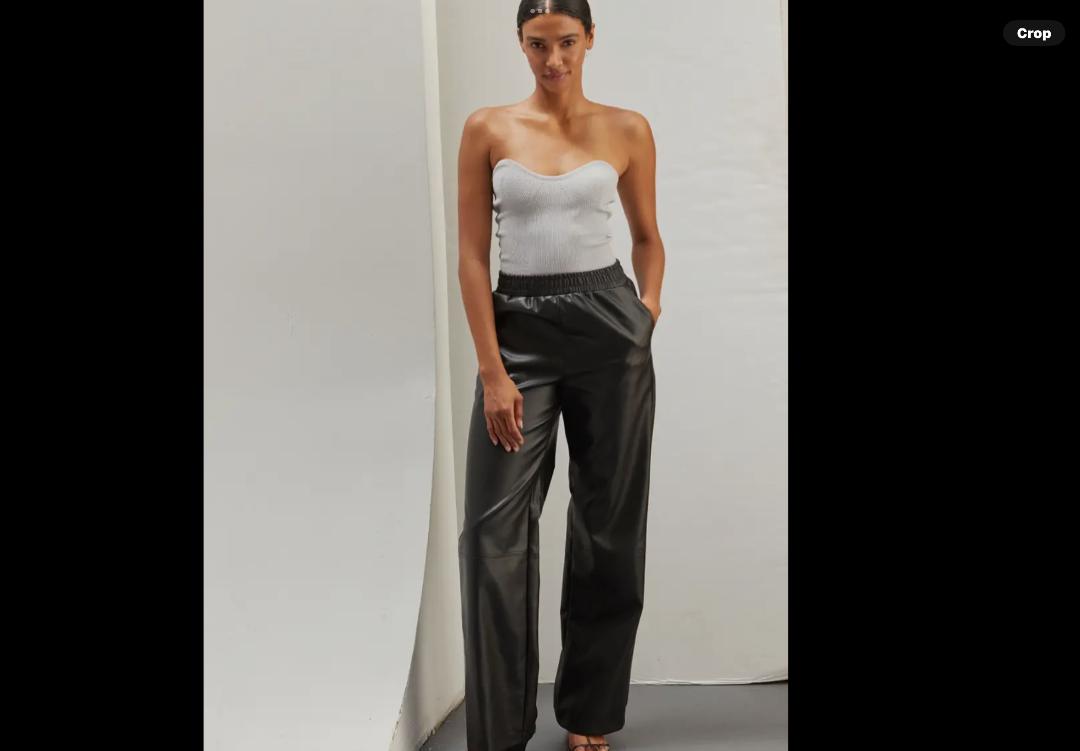 Zhuri Vegan Leather Easy Wear Pants - Black
