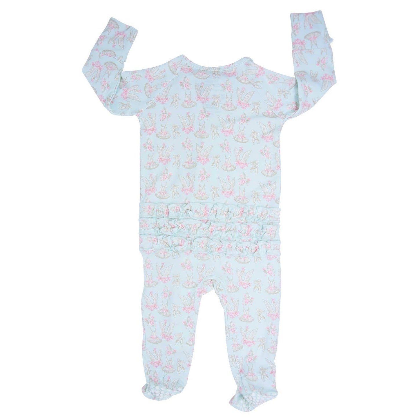 Ruffle Footie - Dancing Swans