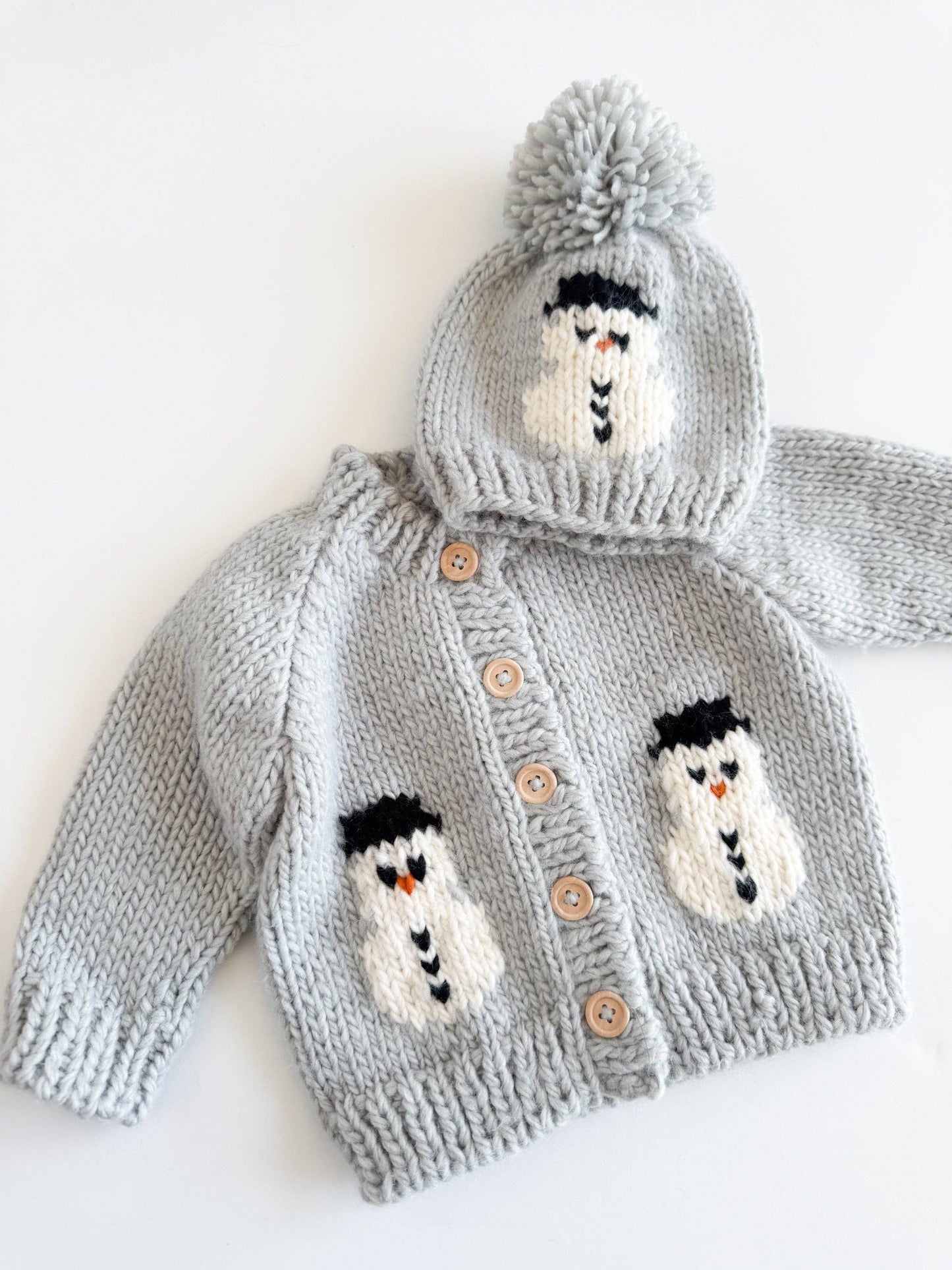 Snowman Cardigan Winter Knit Sweater Baby Kids Matching