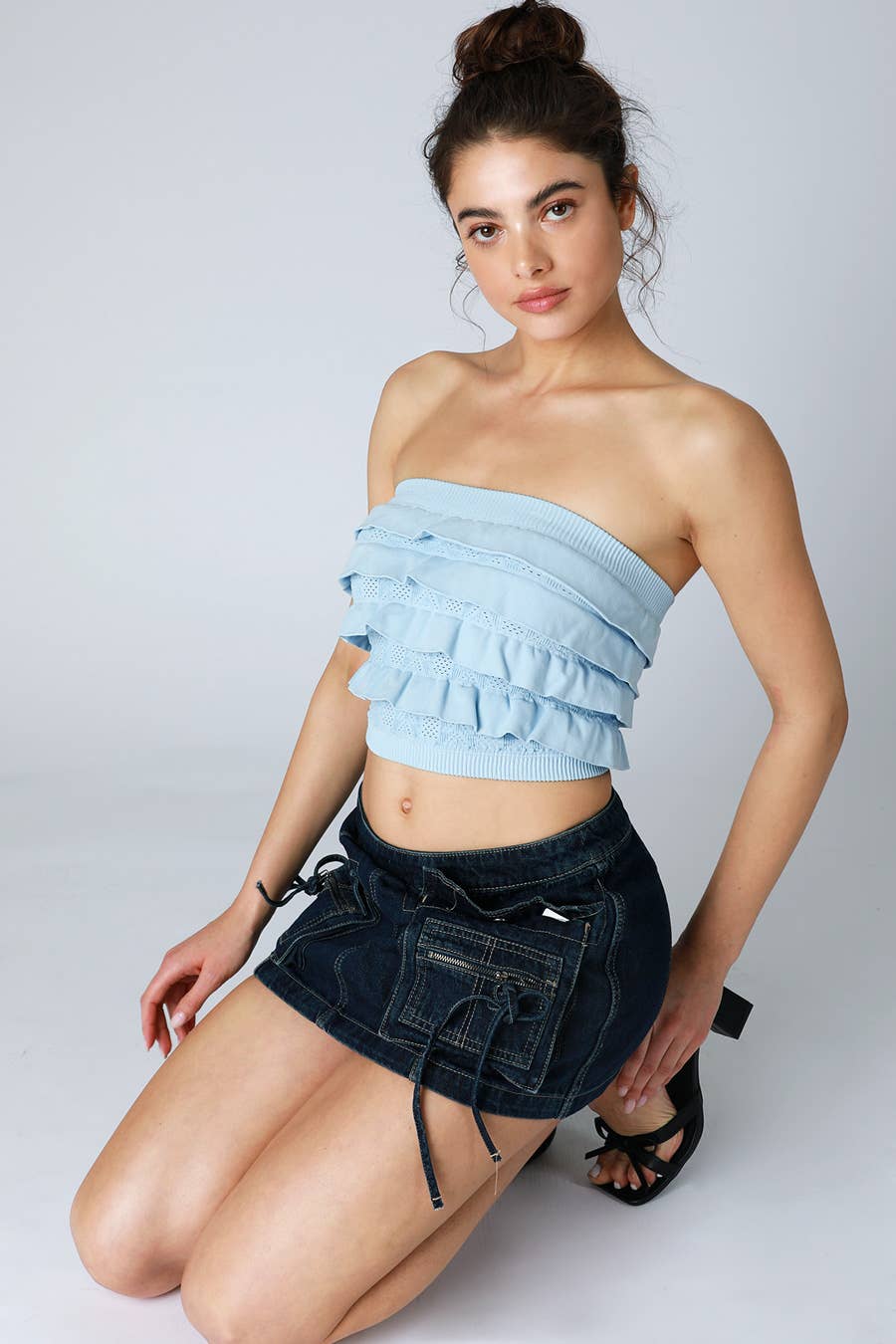 Layered Ruffle Tube Top - Nikibiki