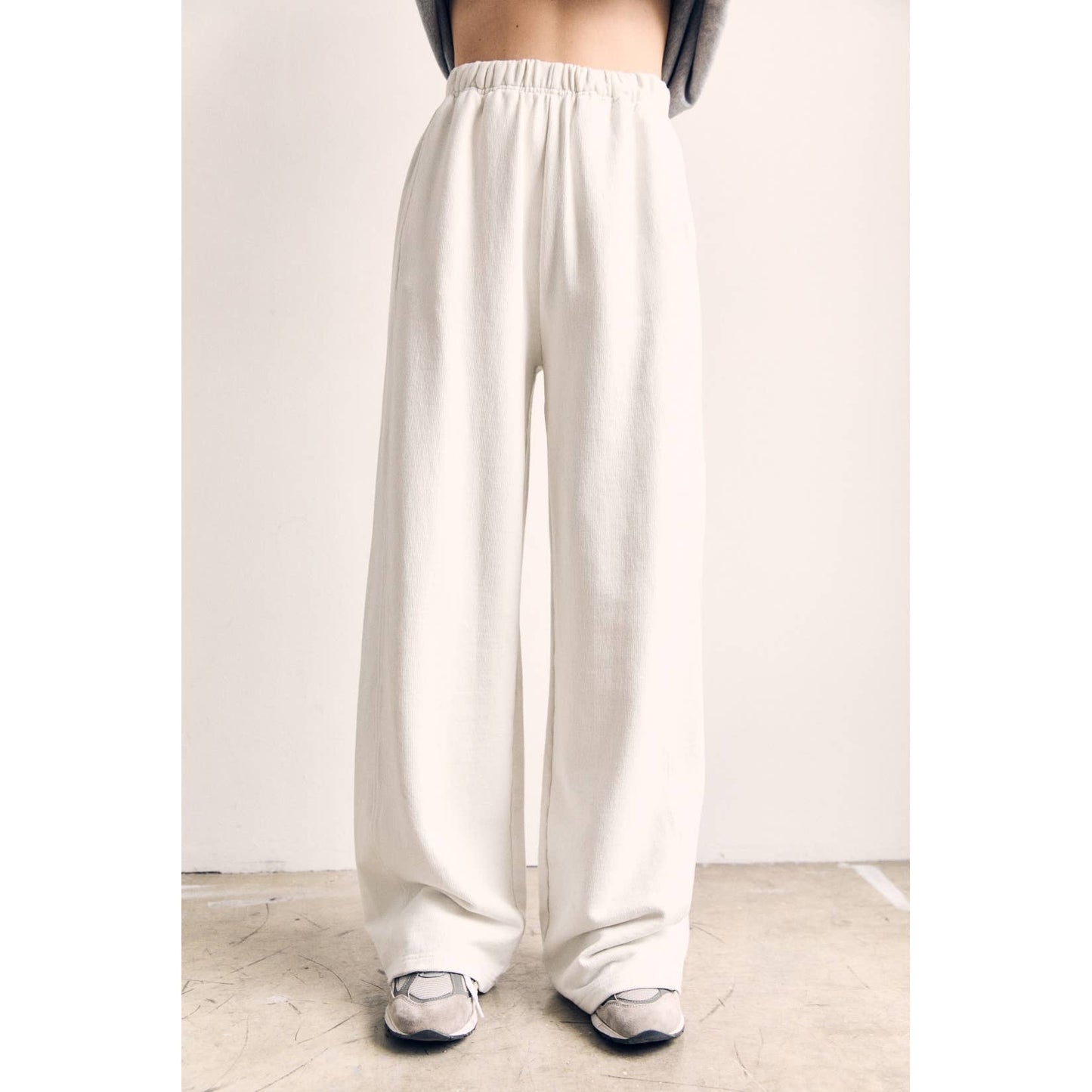 Cotton Terry Wide Pants in Tranquil Blue