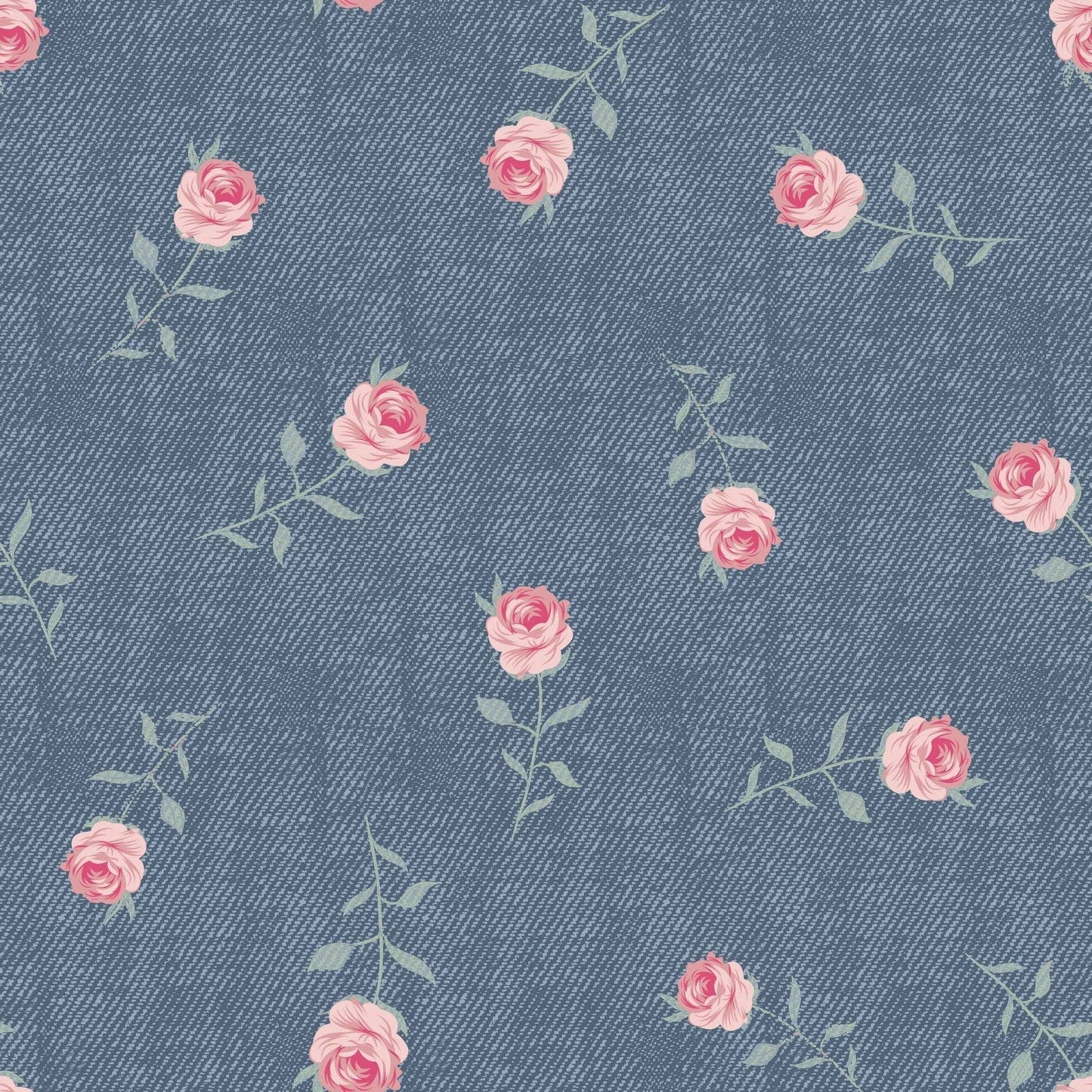 Ruffle Footie Denim Roses