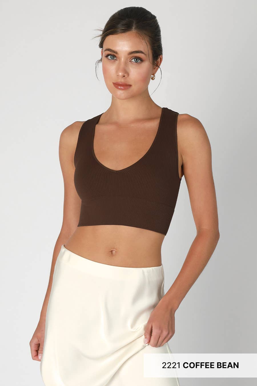 Plunge V-Neck Crop Top - Nikibiki