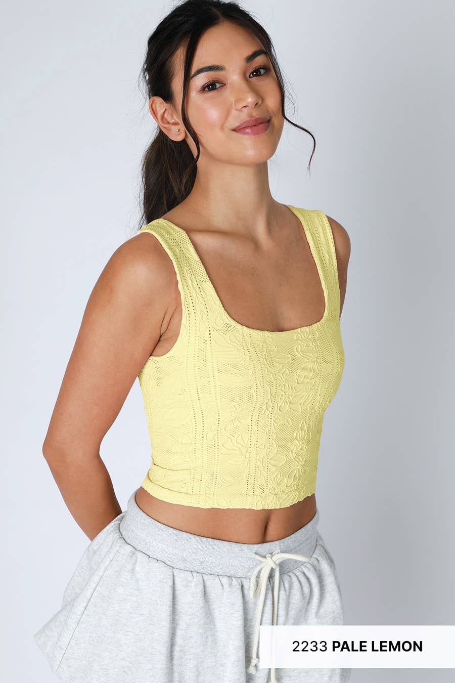 Double Lace Square Crop Top - Nikibiki