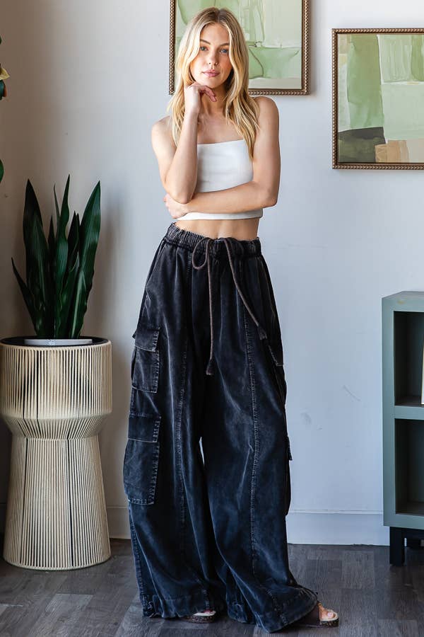 WASHED CORDUROY CARGO JOGGER - EP38897