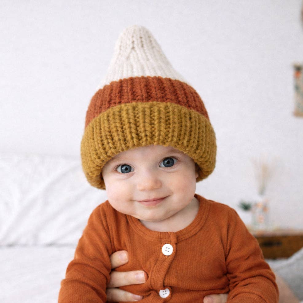 Candy Corn Beanie Hat Pecan for Baby & Kids