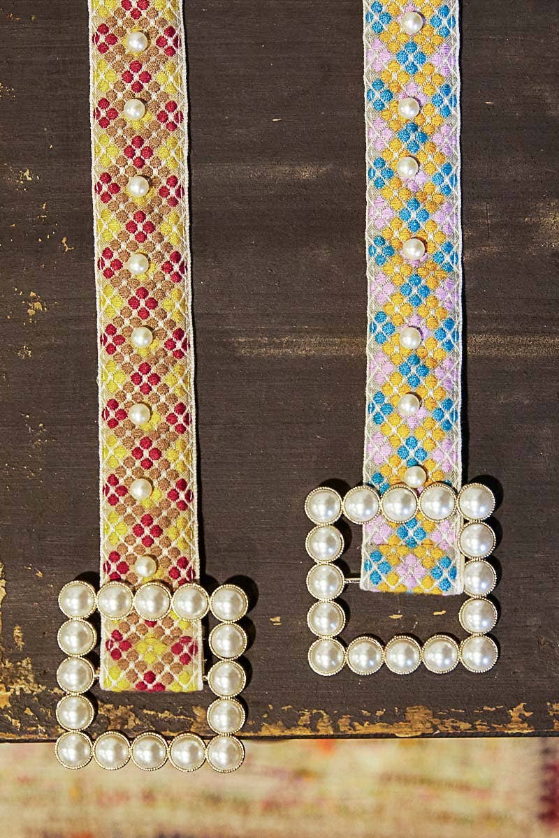 Square pearl ring belt