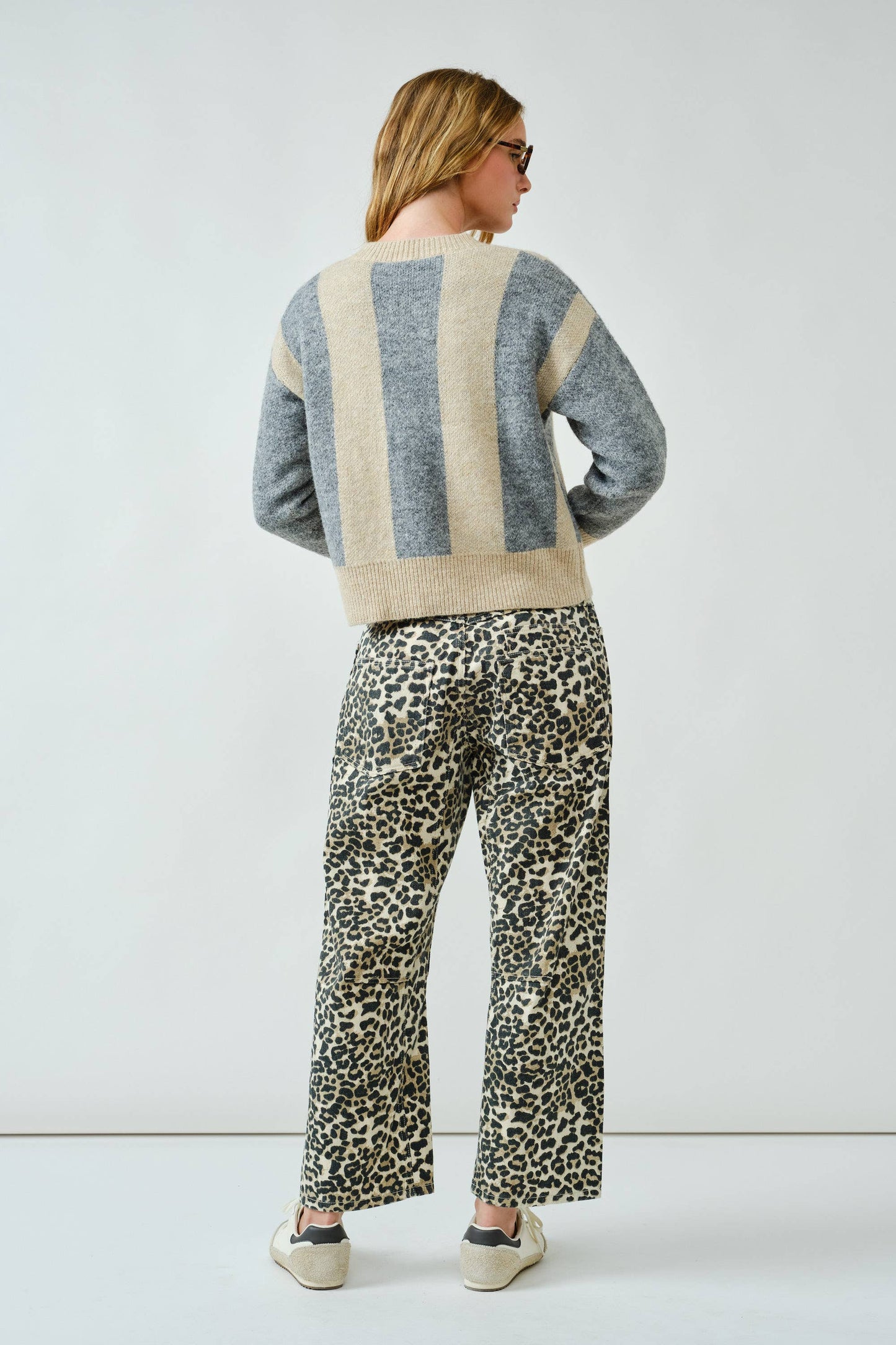 BARREL DENIM PANTS WITH EYELET WAIST