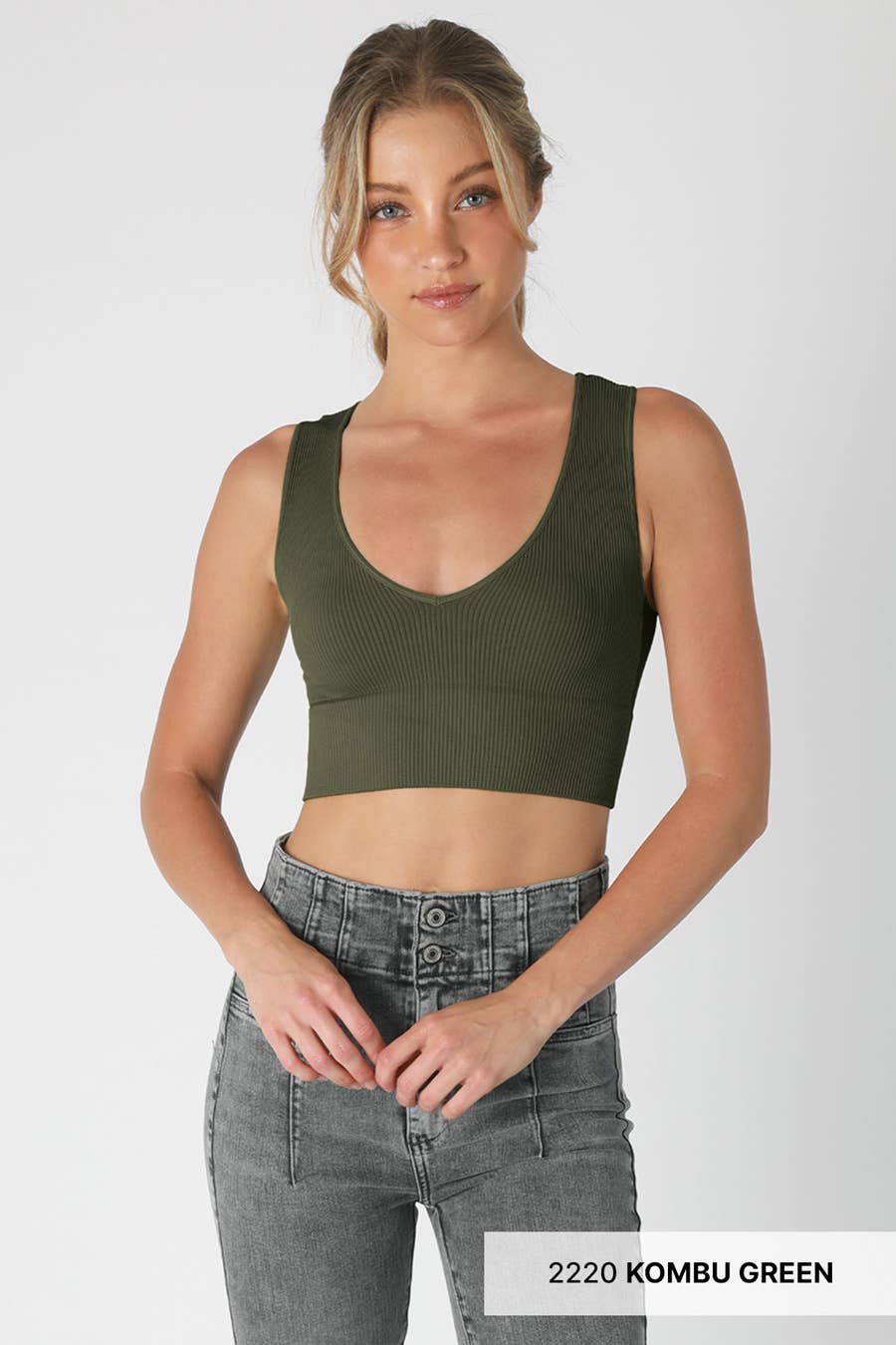 Plunge V-Neck Crop Top - Nikibiki