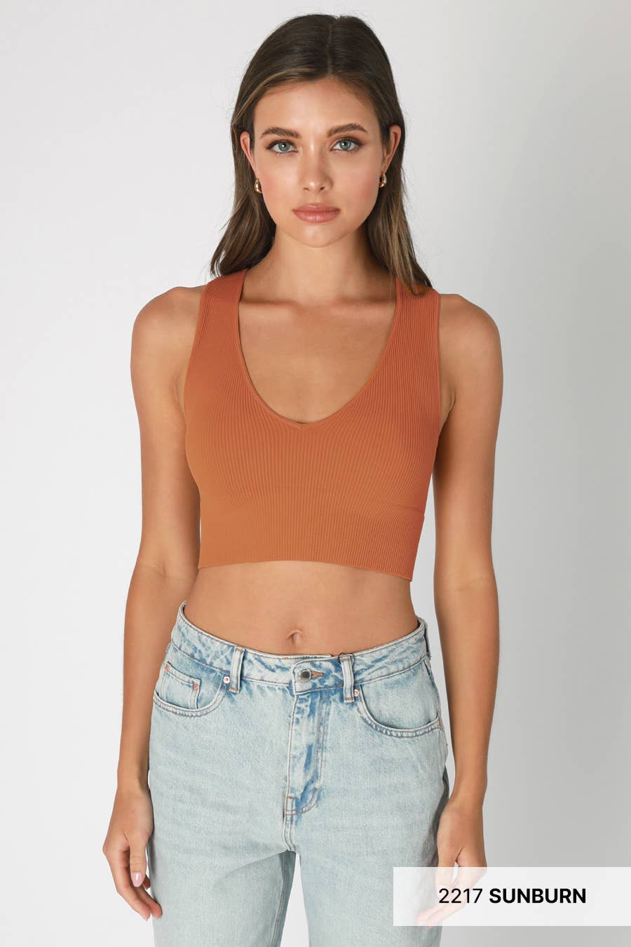 Plunge V-Neck Crop Top - Nikibiki