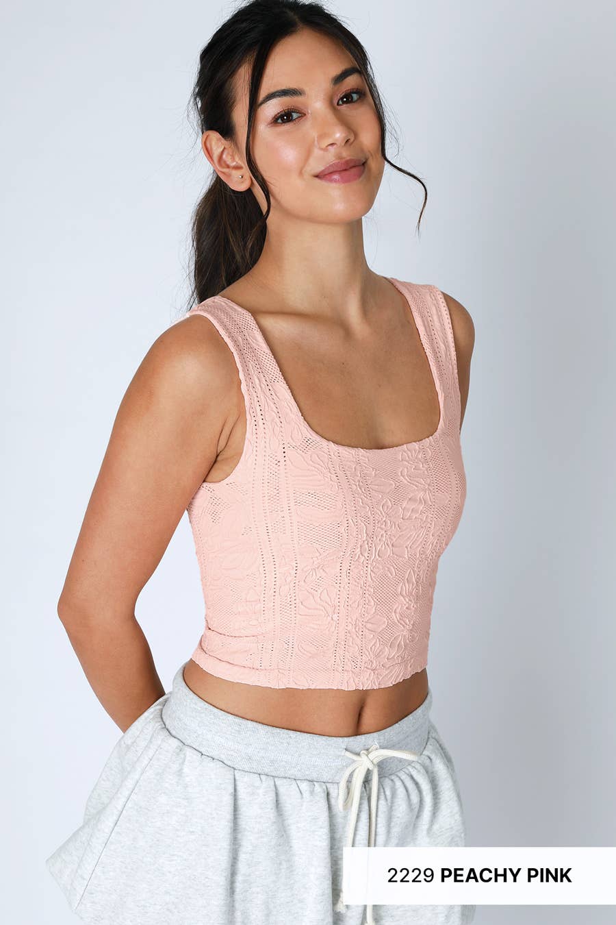 Double Lace Square Crop Top - Nikibiki