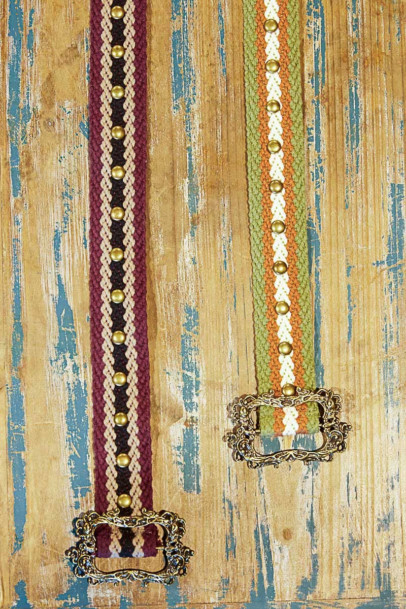 Burgundy Multicolored Belt