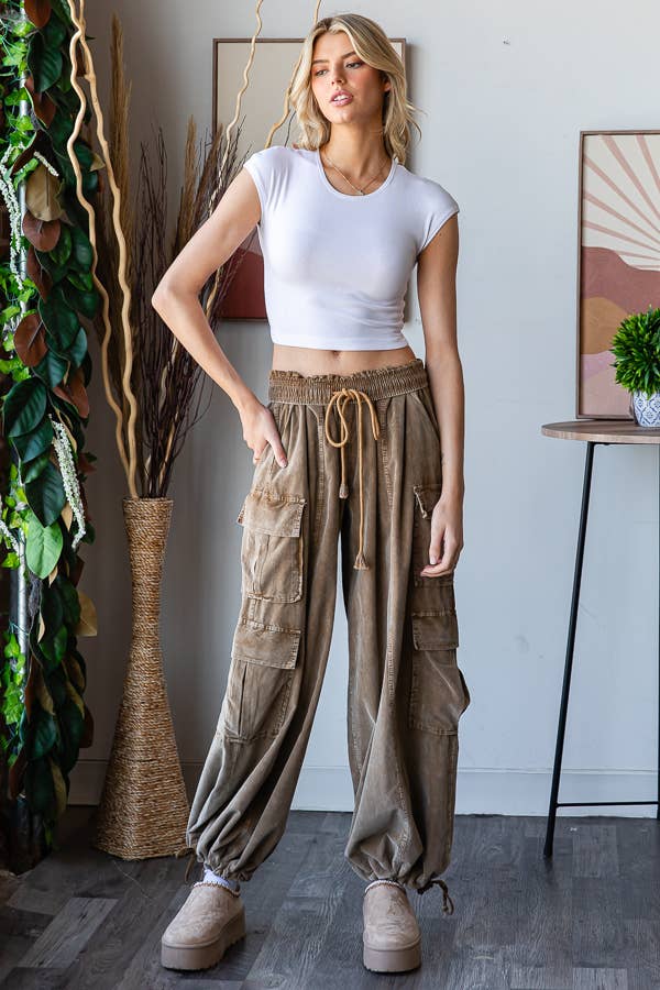 WASHED CORDUROY CARGO JOGGER - EP38897