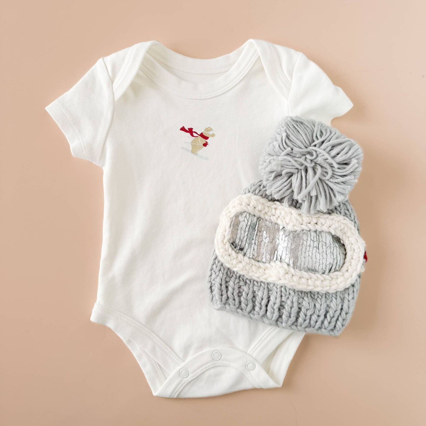 Ski Goggles Beanie, Bowie Grey Baby Kids Adult Snowboard Hat