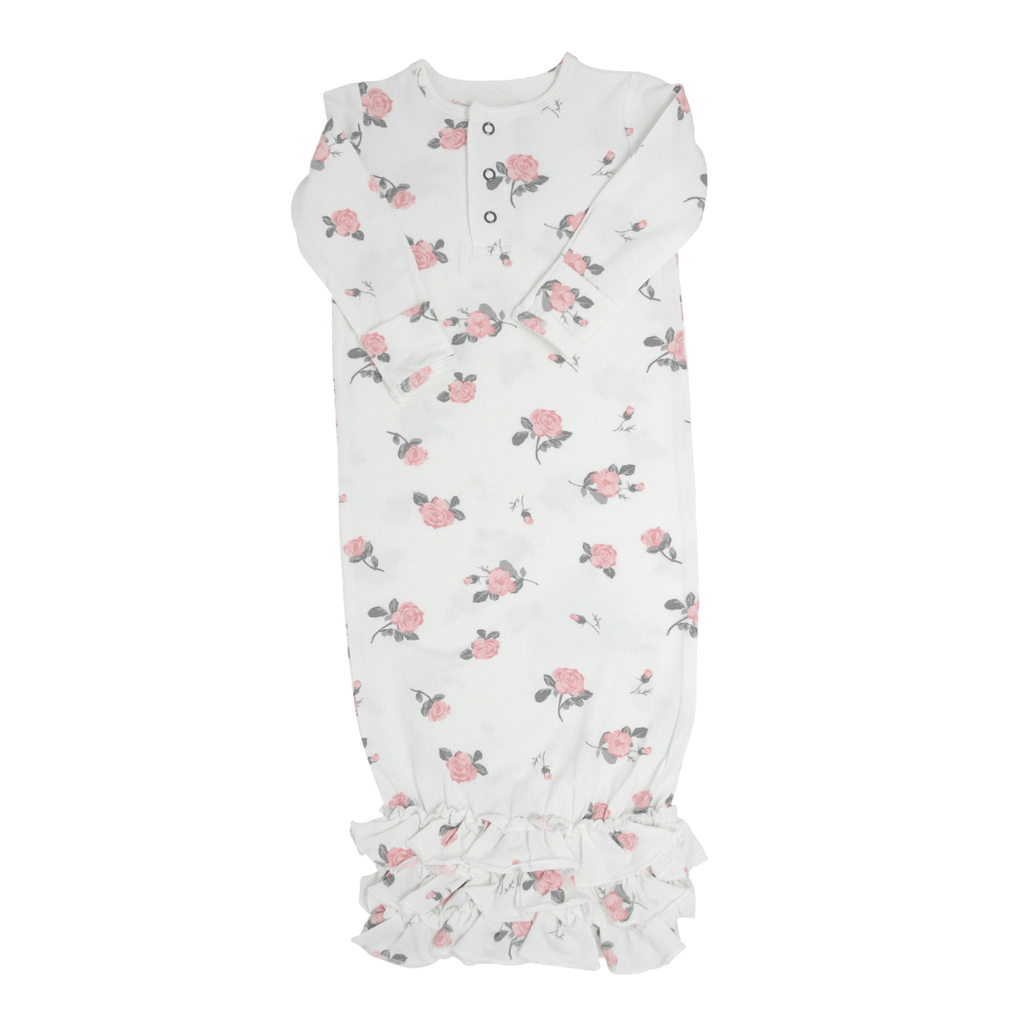 Ruffle Gown © - Roses White