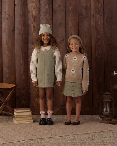 Odette Overall Dress in Dark Sage | Rylee + Cru