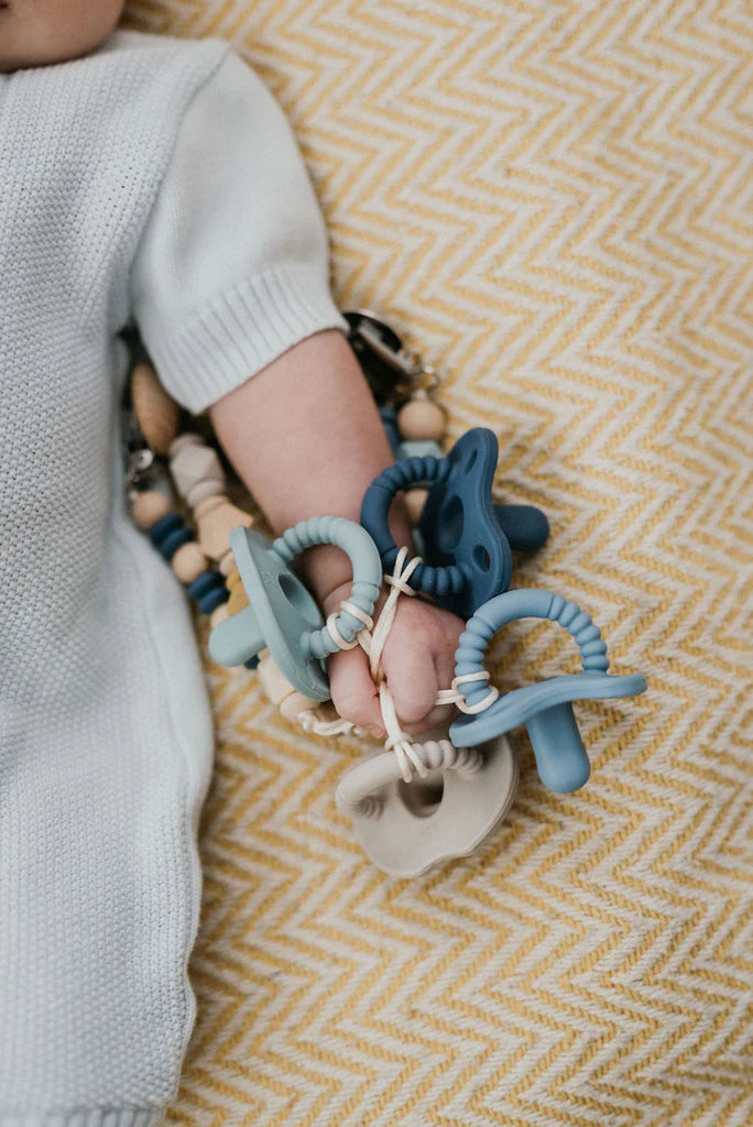 Infant Pacifier/Clip Combo - three hearts