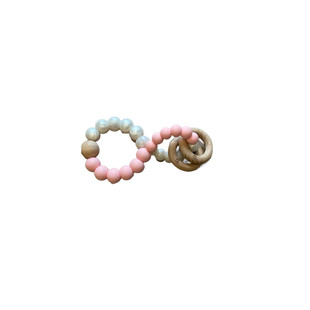 Teething Rattle - three hearts