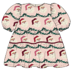 Maribelle Dress in Santa garland - Pink Chicken