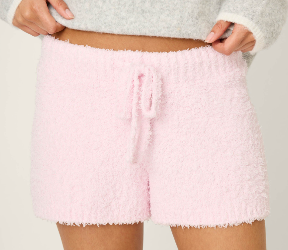 Bundle Up Boucle shorts in Pink - P.J. Salvage
