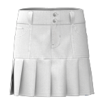 Double Button Pleated Skirt in White - Jordache