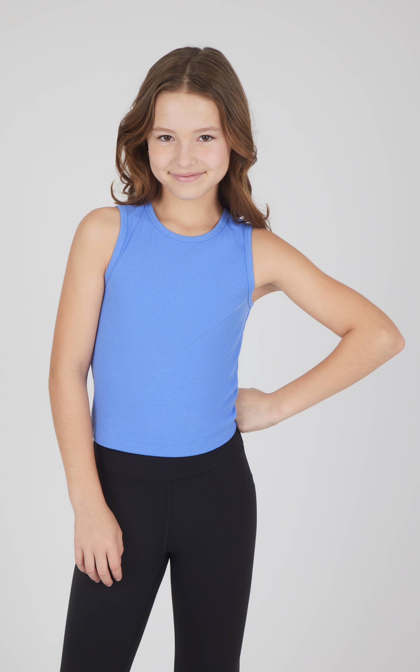 Girls Rib Basic Fitted Tank Top