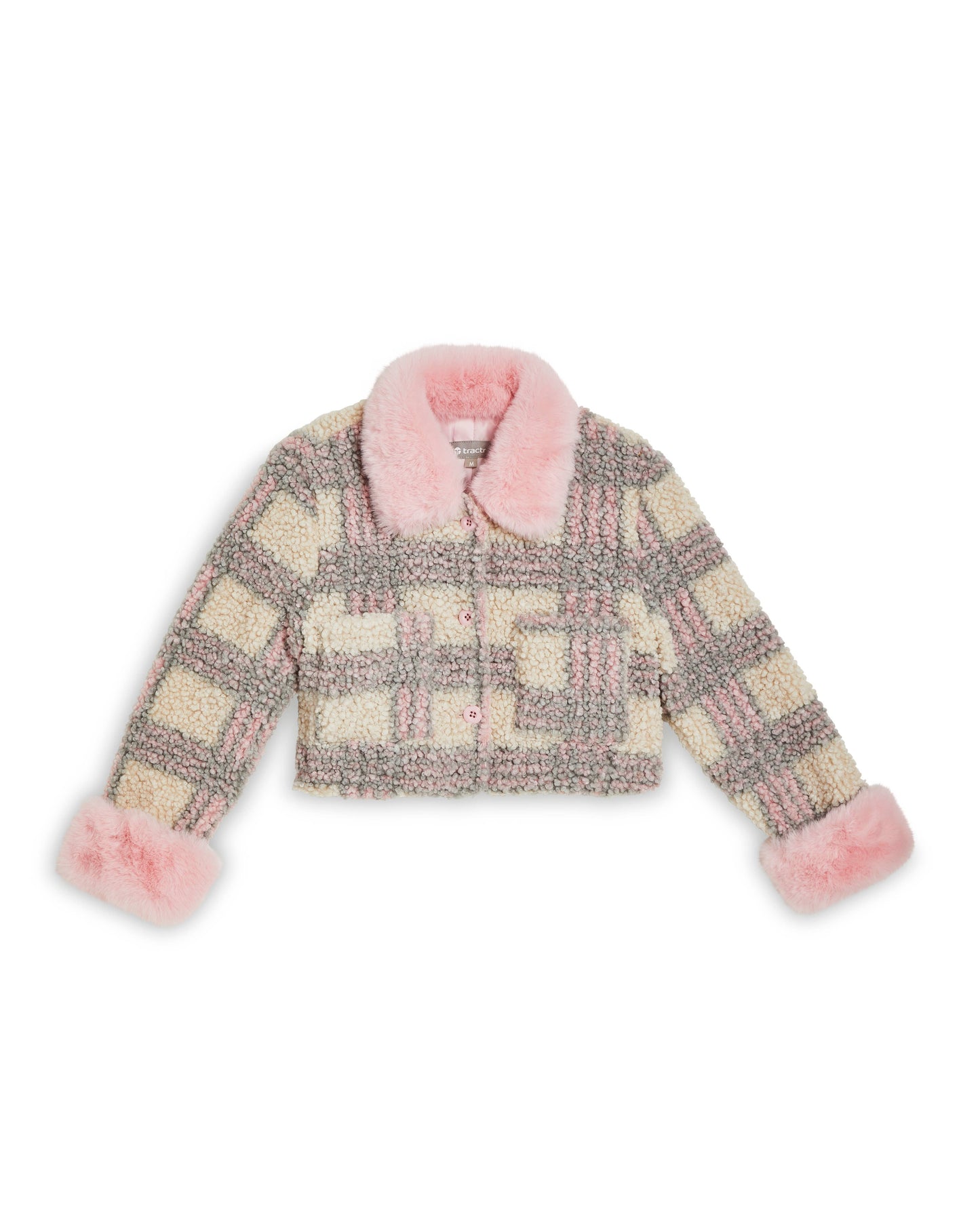 GIRLS-FAUX FUR COLLAR SHERPA TRUCKER JACKET