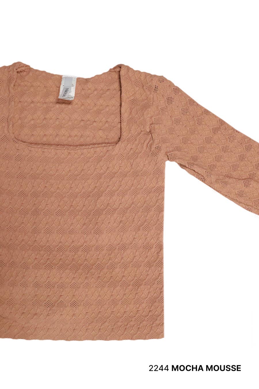 Lace Textured Square LS Top