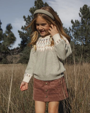 Fair Isle Sweater in Sage | Rylee + Cru