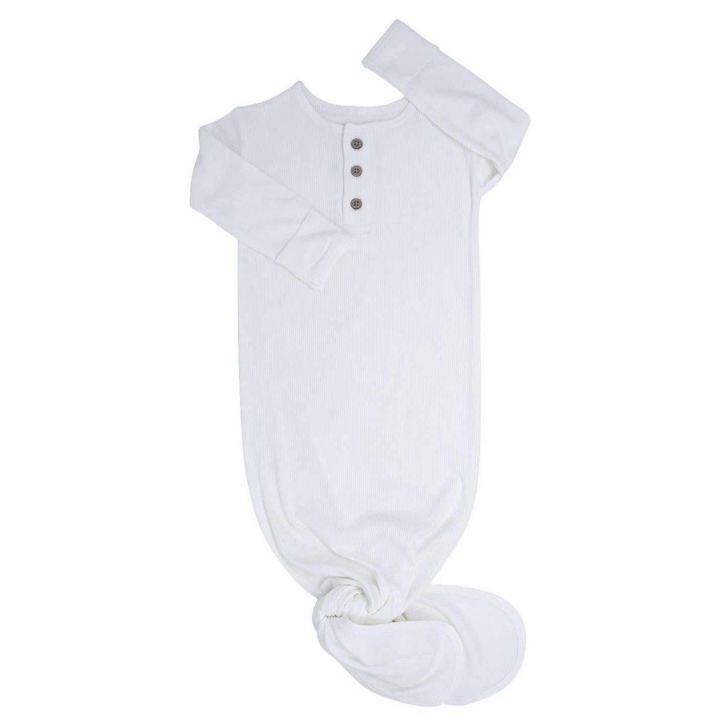 Knotted Gown - Pure White Ribbed