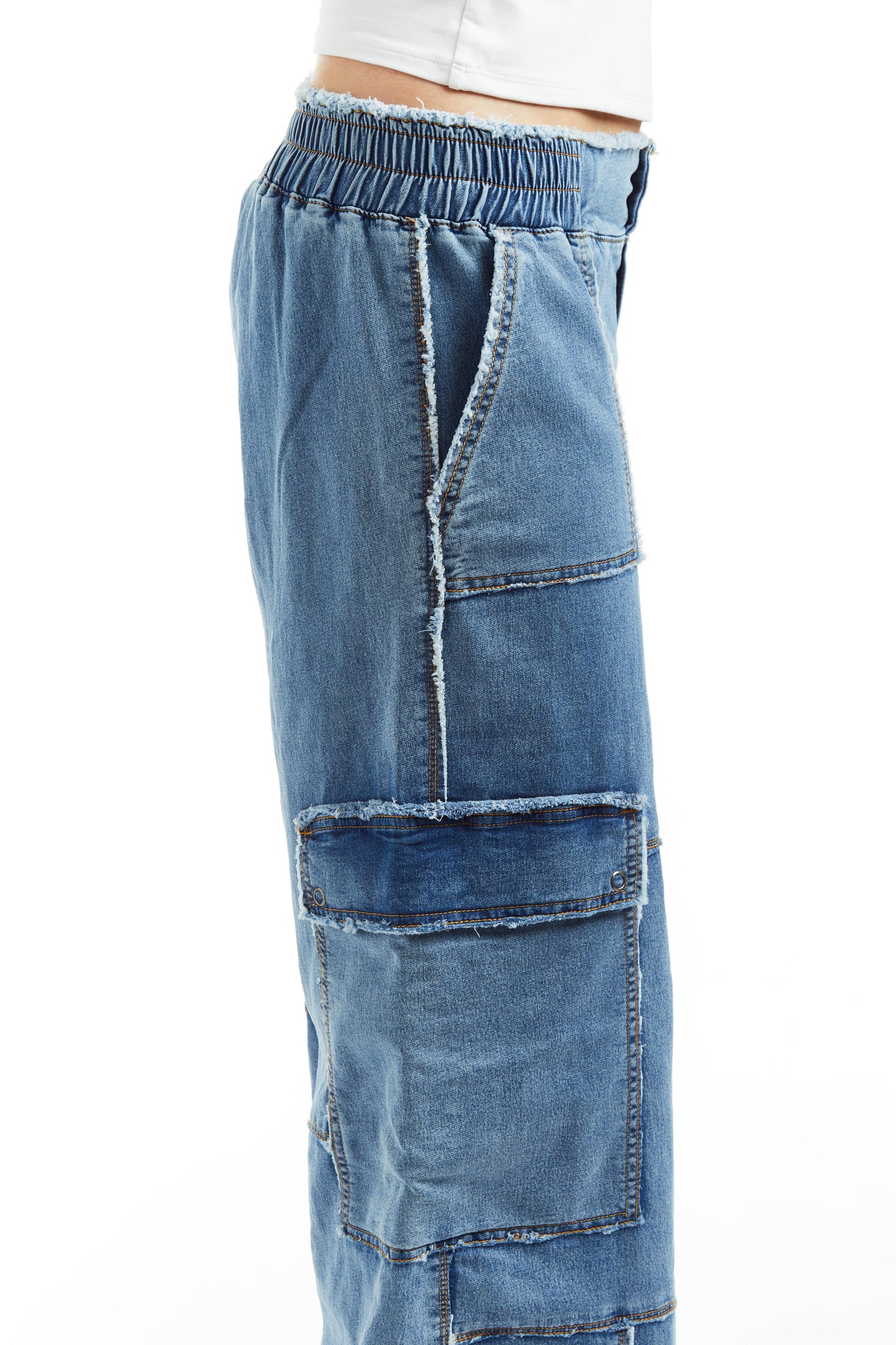 WOMEN- MID RISE CARGO LOUNGE PANT /93010-1-GBQA