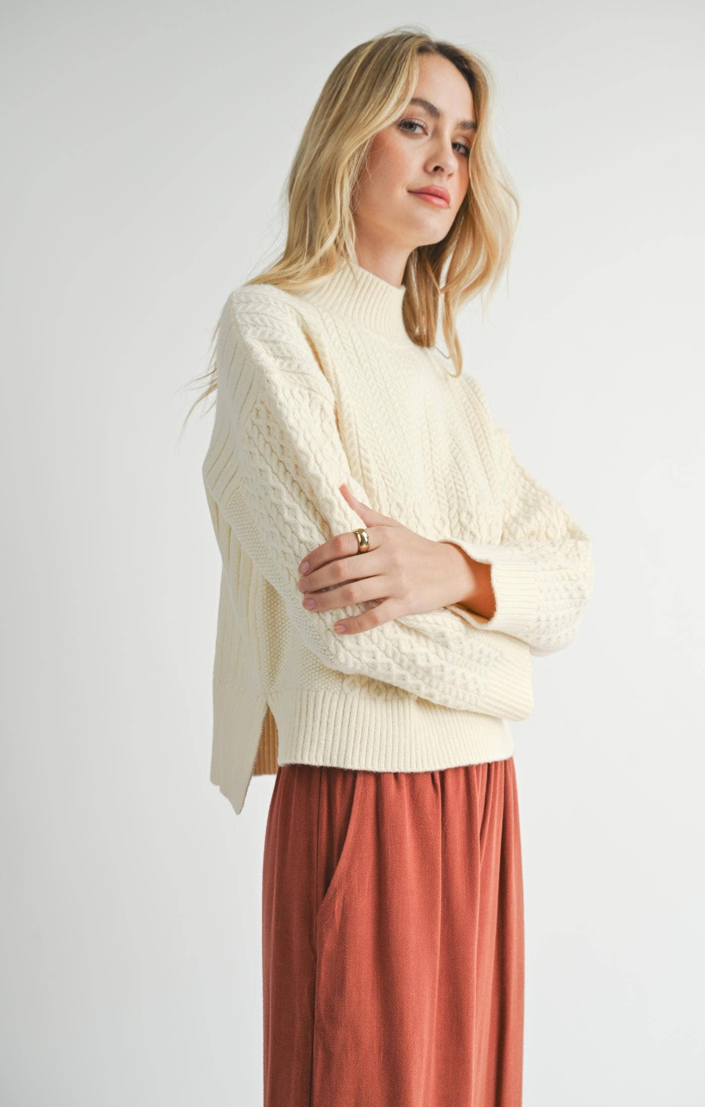 Ivory Turtleneck Sweater