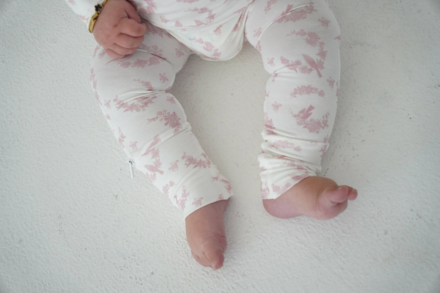 Little Pink Bird Bamboo Footie
