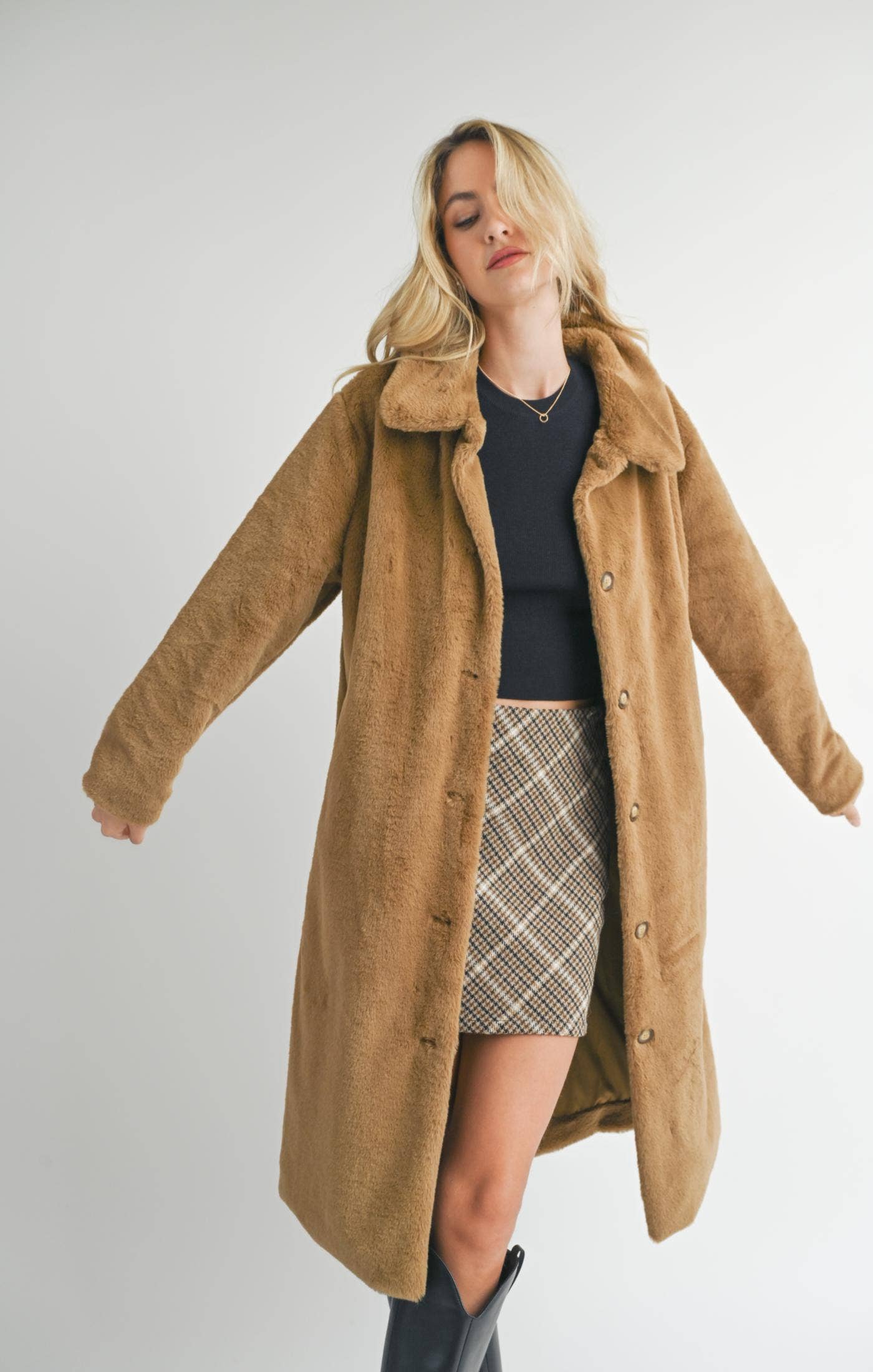 Faux Fur Long Coat