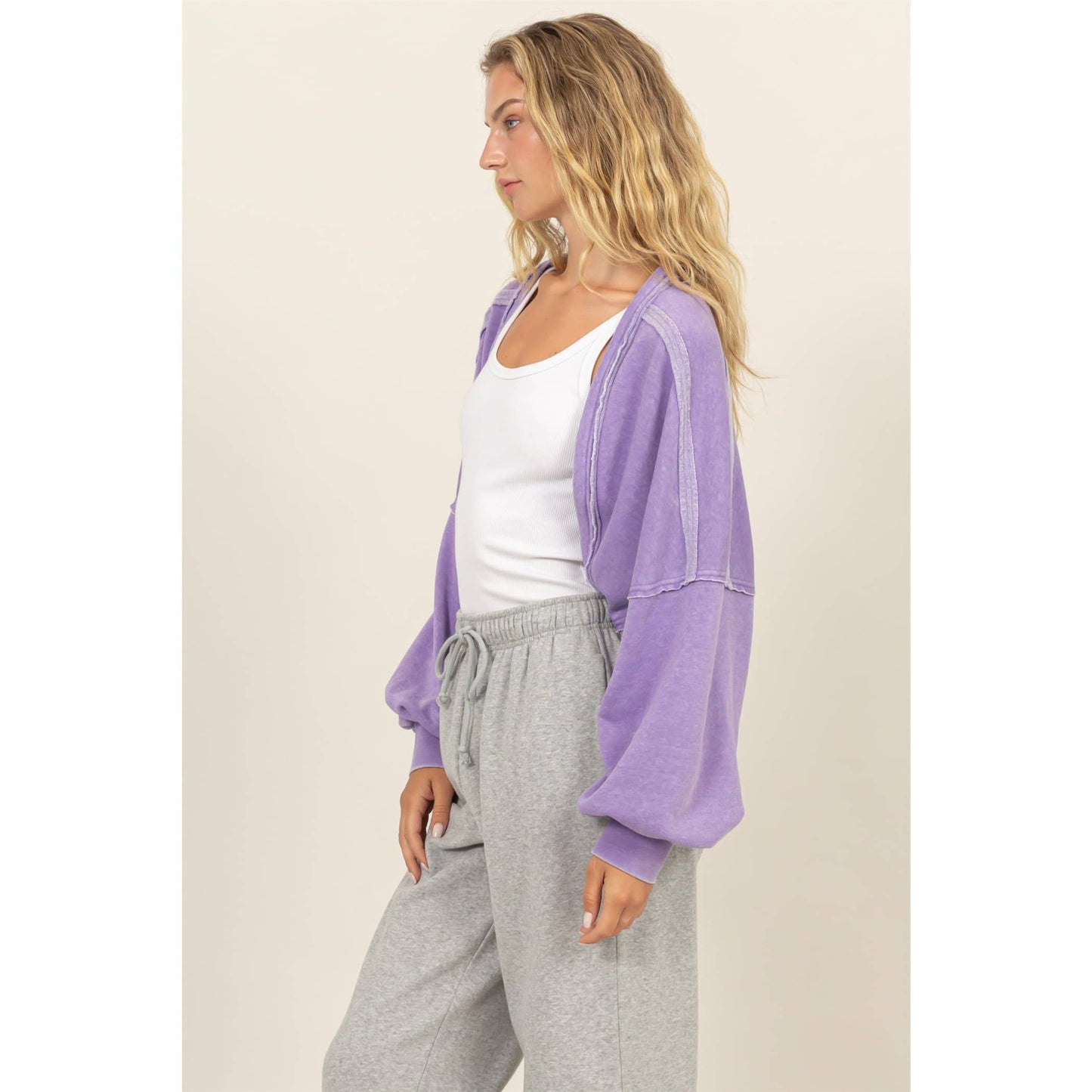 OVERSIZED CONTRAST CROPPED SHRUG