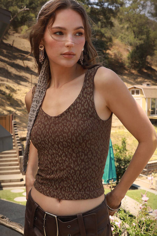 Lurex Leopard Tank Top