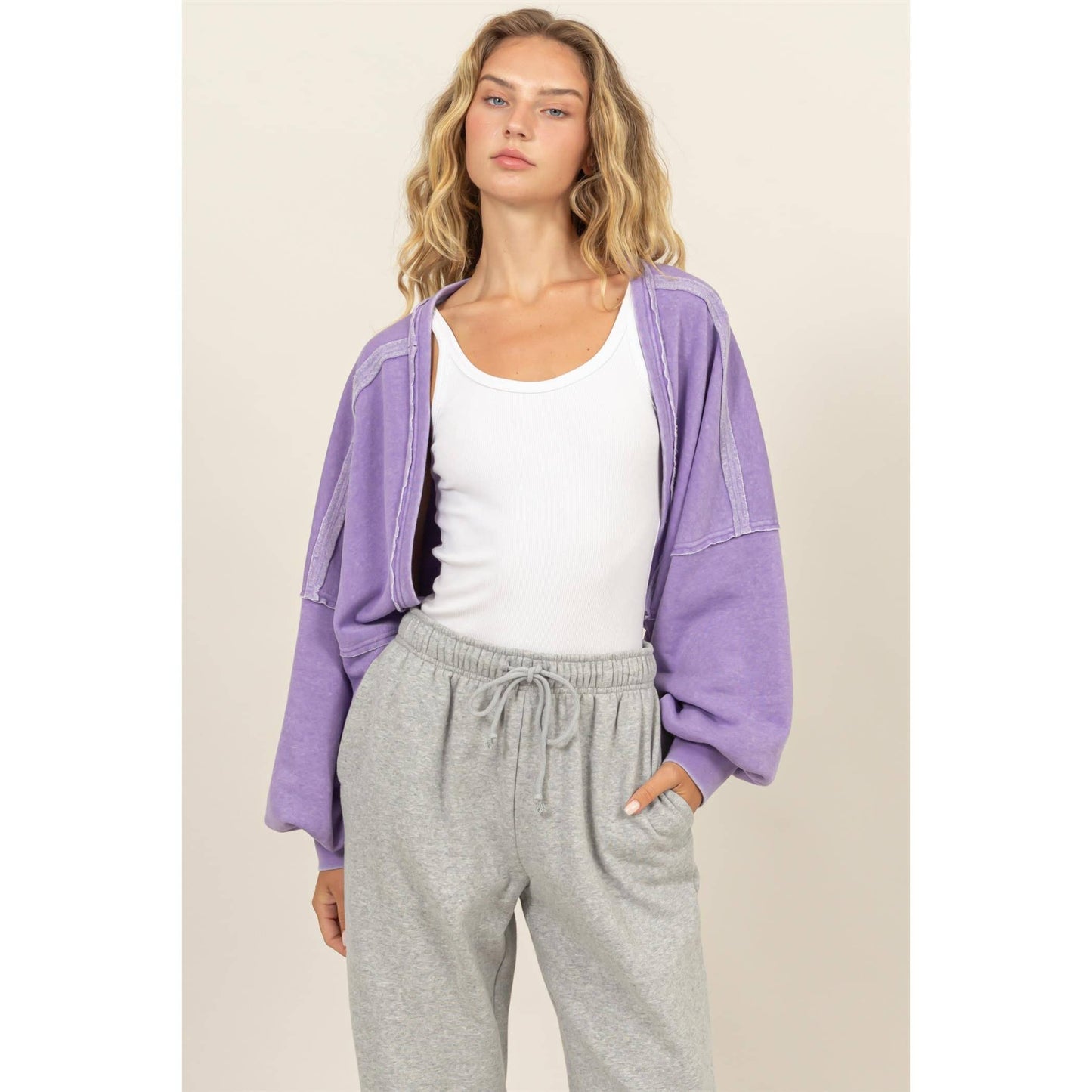 OVERSIZED CONTRAST CROPPED SHRUG