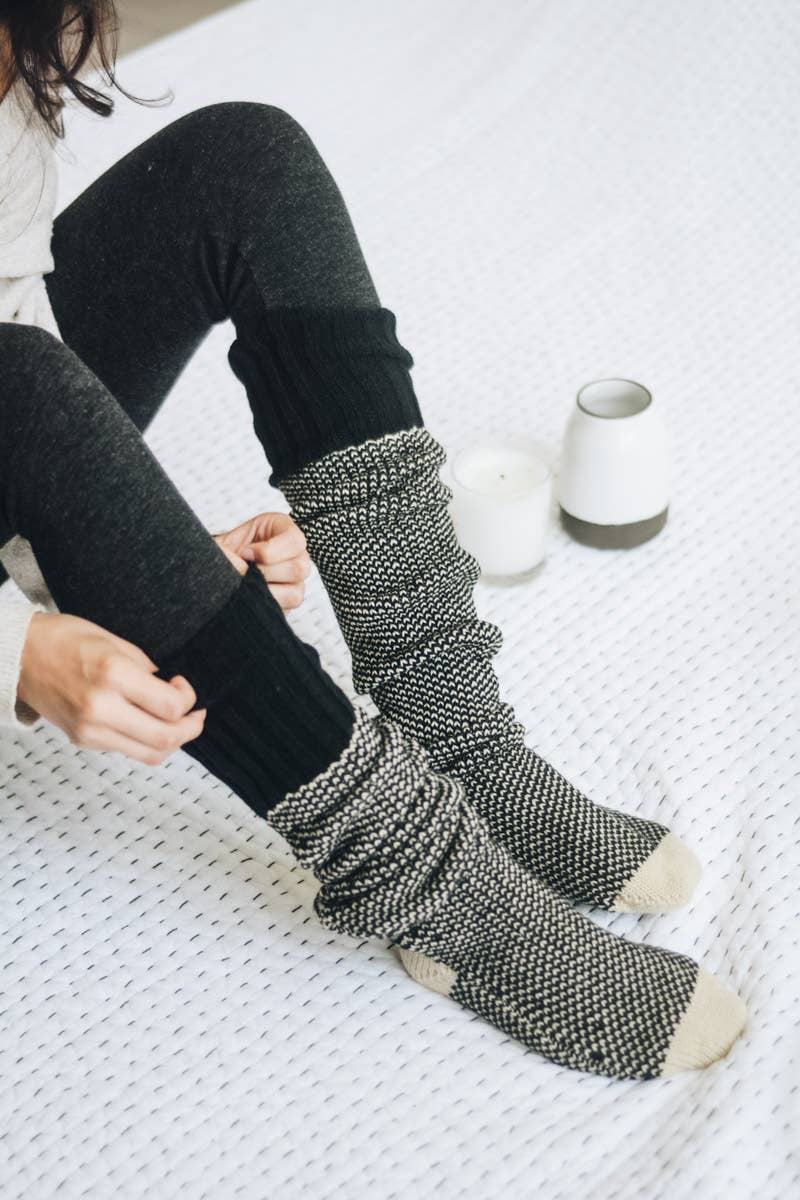 Warm & Soft Open Work Knit Lounge Socks 🧦