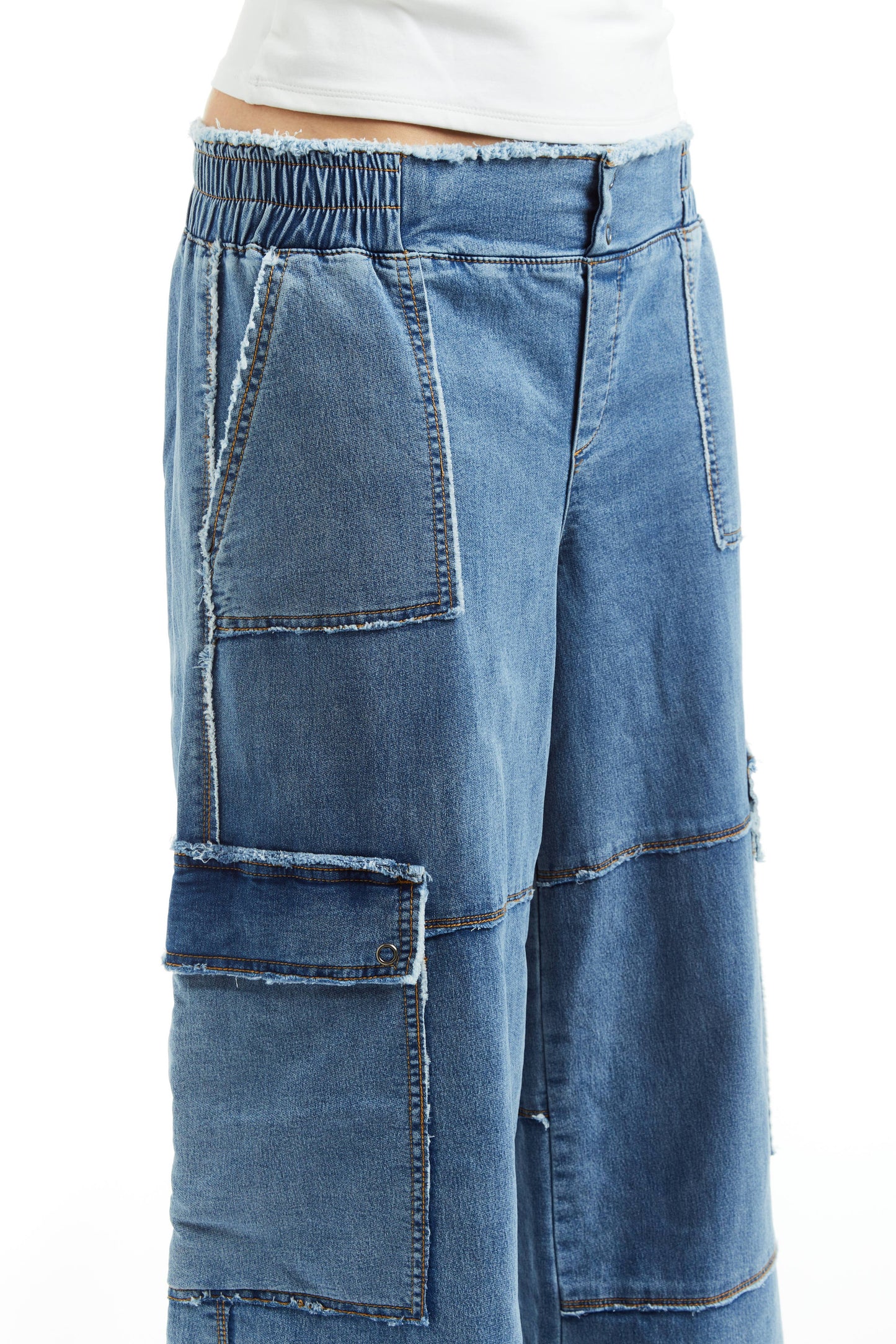 WOMEN- MID RISE CARGO LOUNGE PANT /93010-1-GBQA