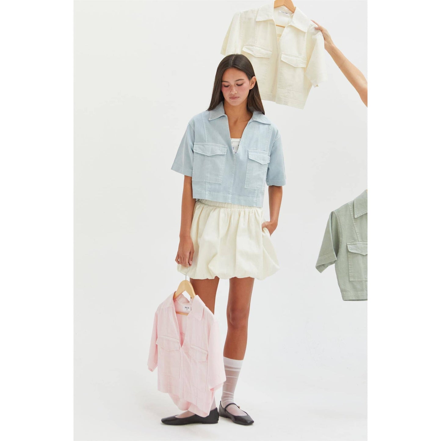 Spring Short Sleeve Denim Shirts