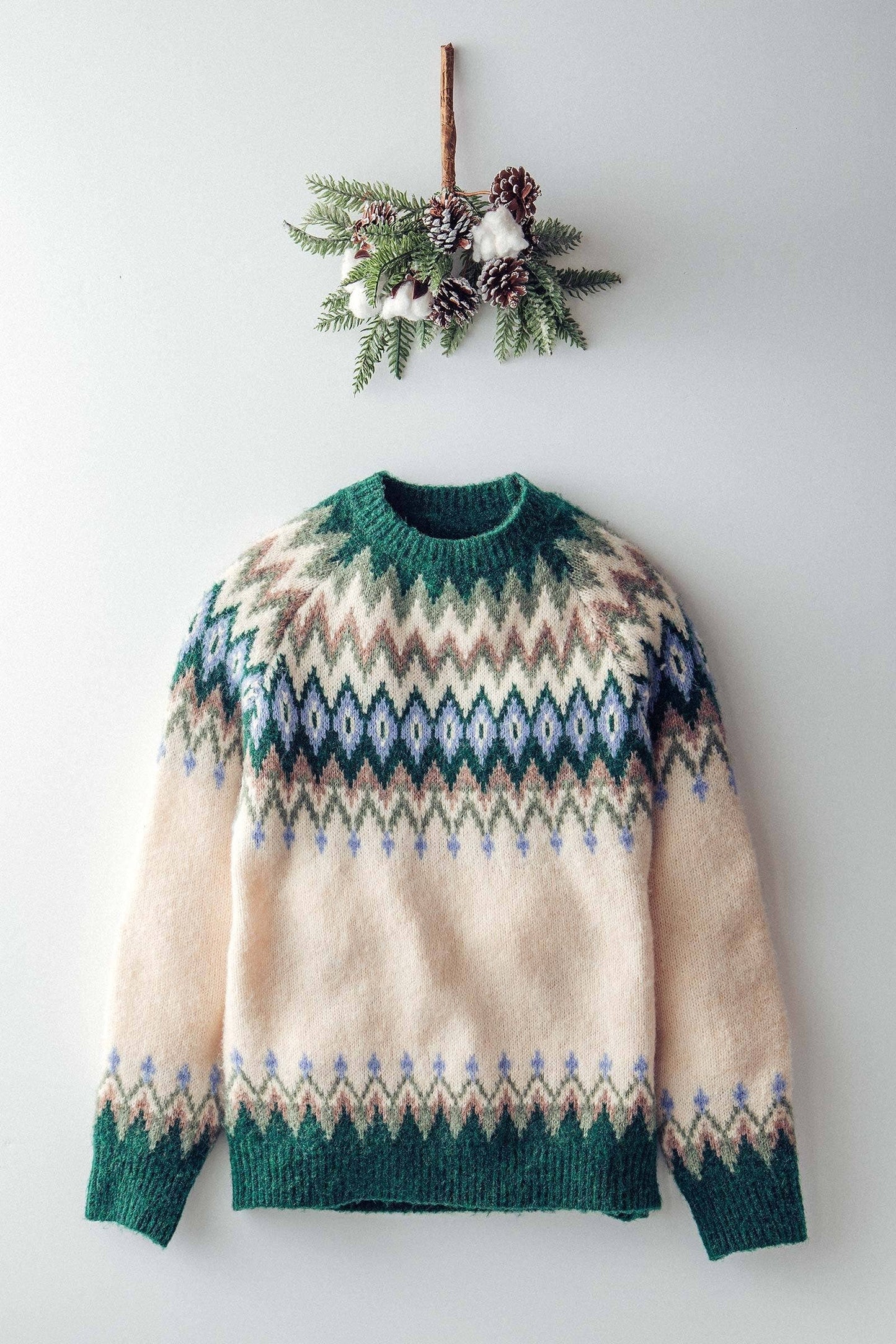 Fair Isle Wool Blend Sweater Top