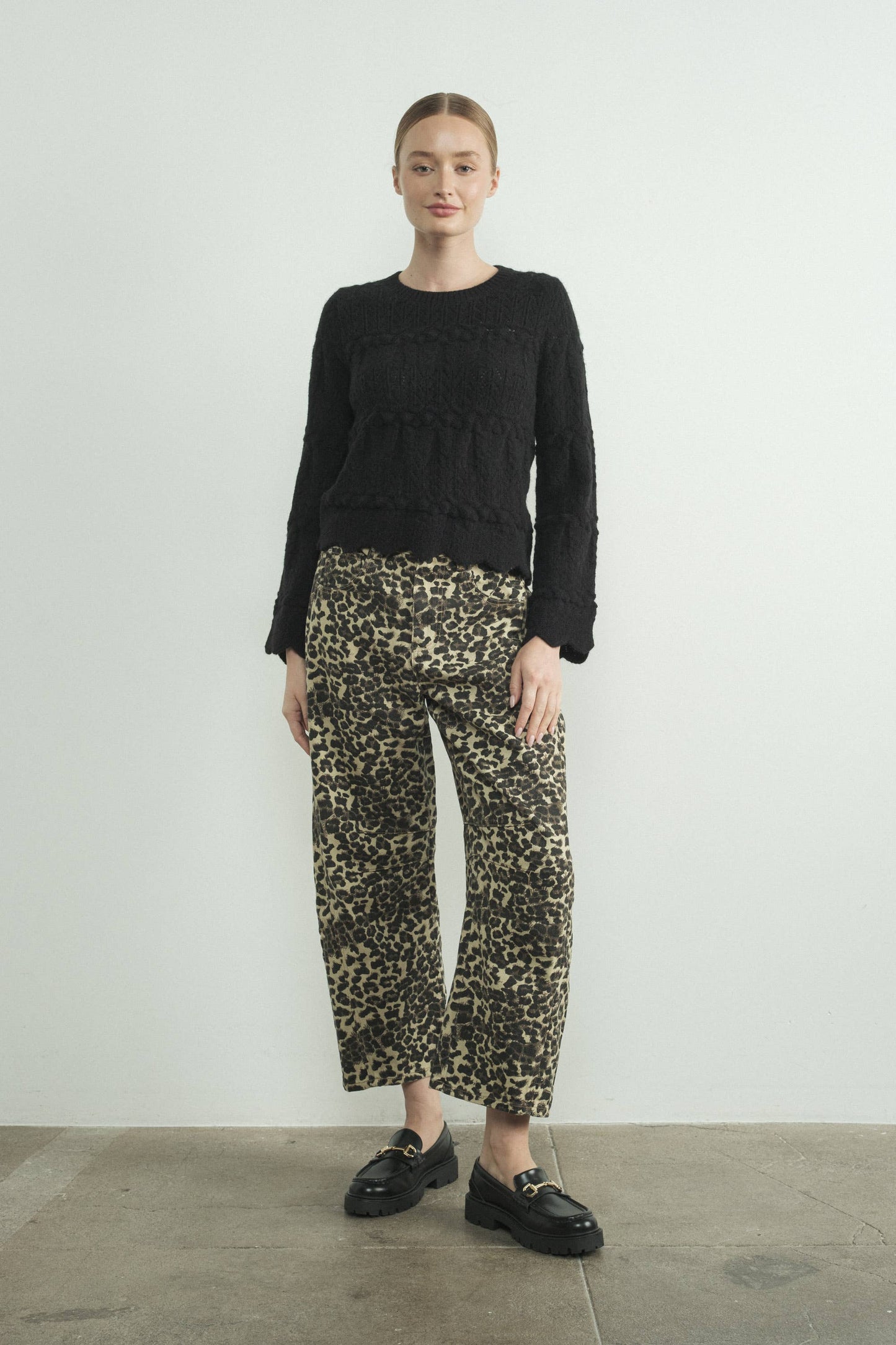 ANIMAL LOUCHY RELAX FIT DENIM ANIMAL PRINT PANTS