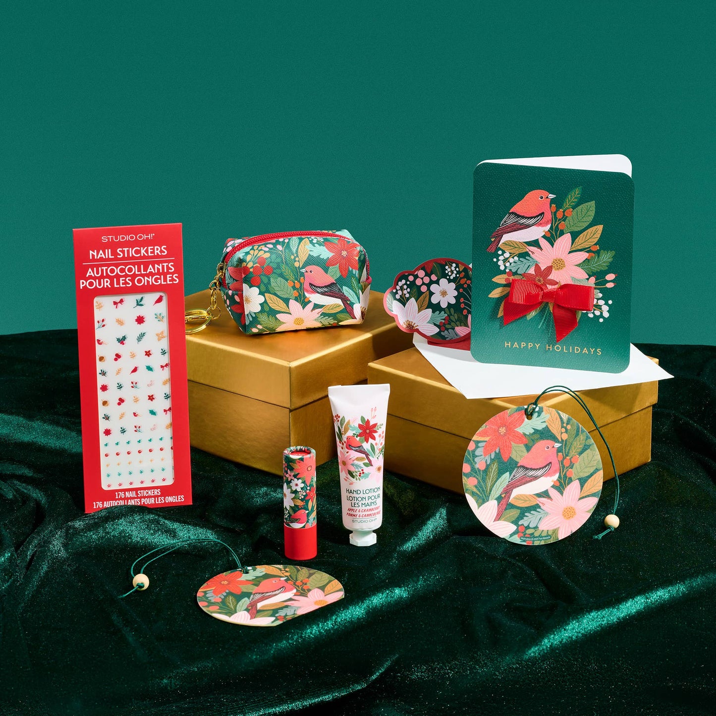 Nature's Celebration Key Chain Pouch - Christmas