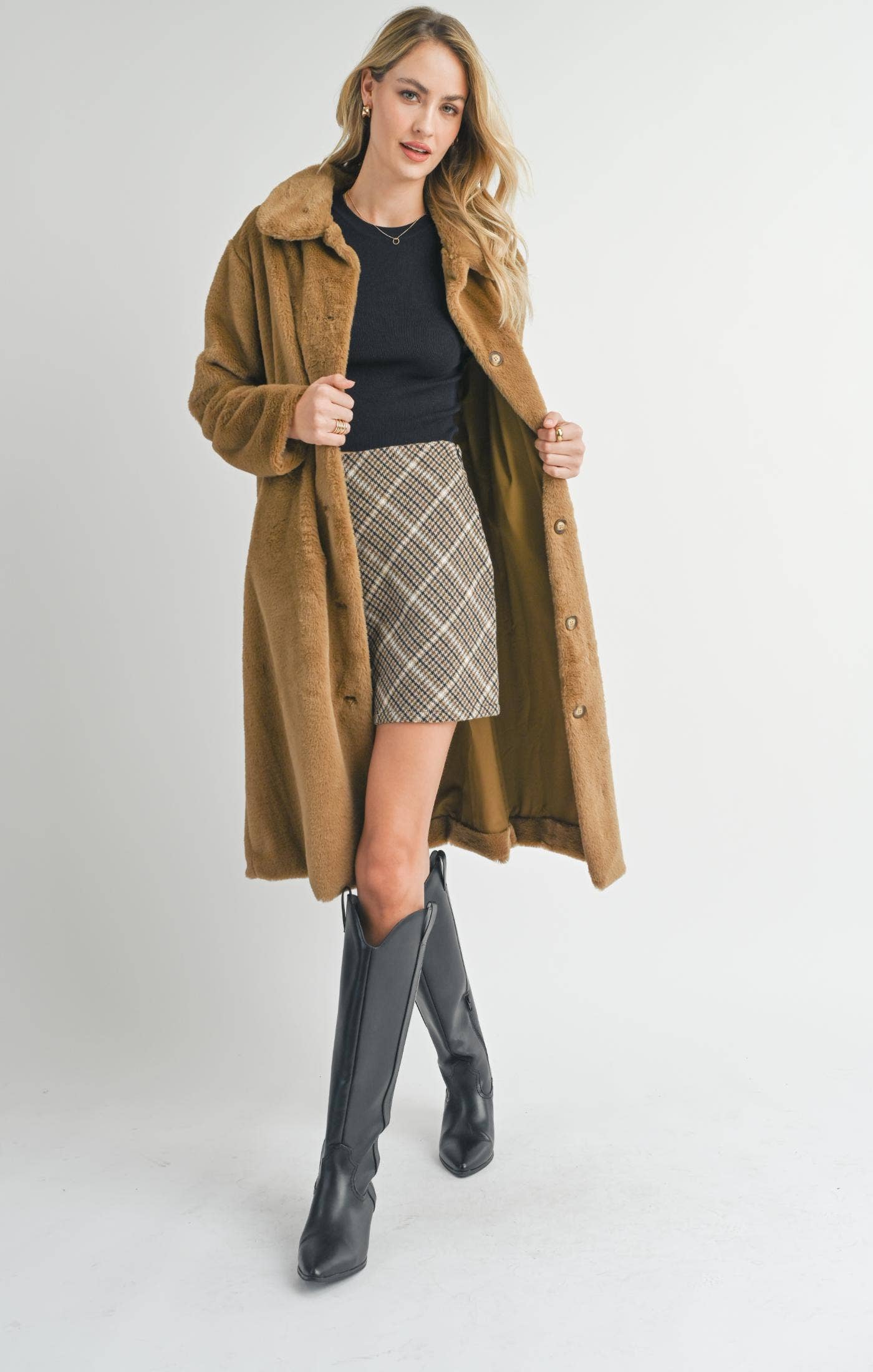 Faux Fur Long Coat