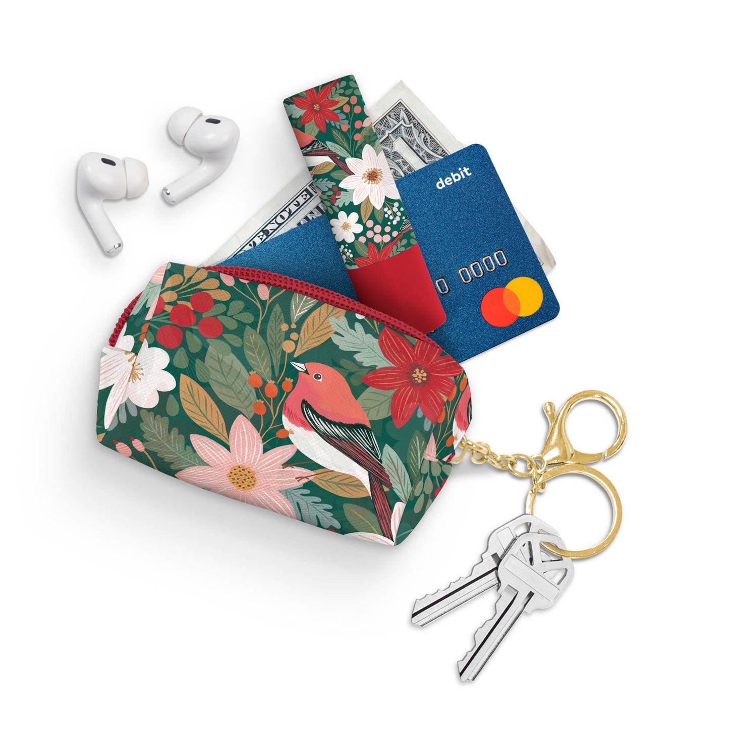 Nature's Celebration Key Chain Pouch - Christmas