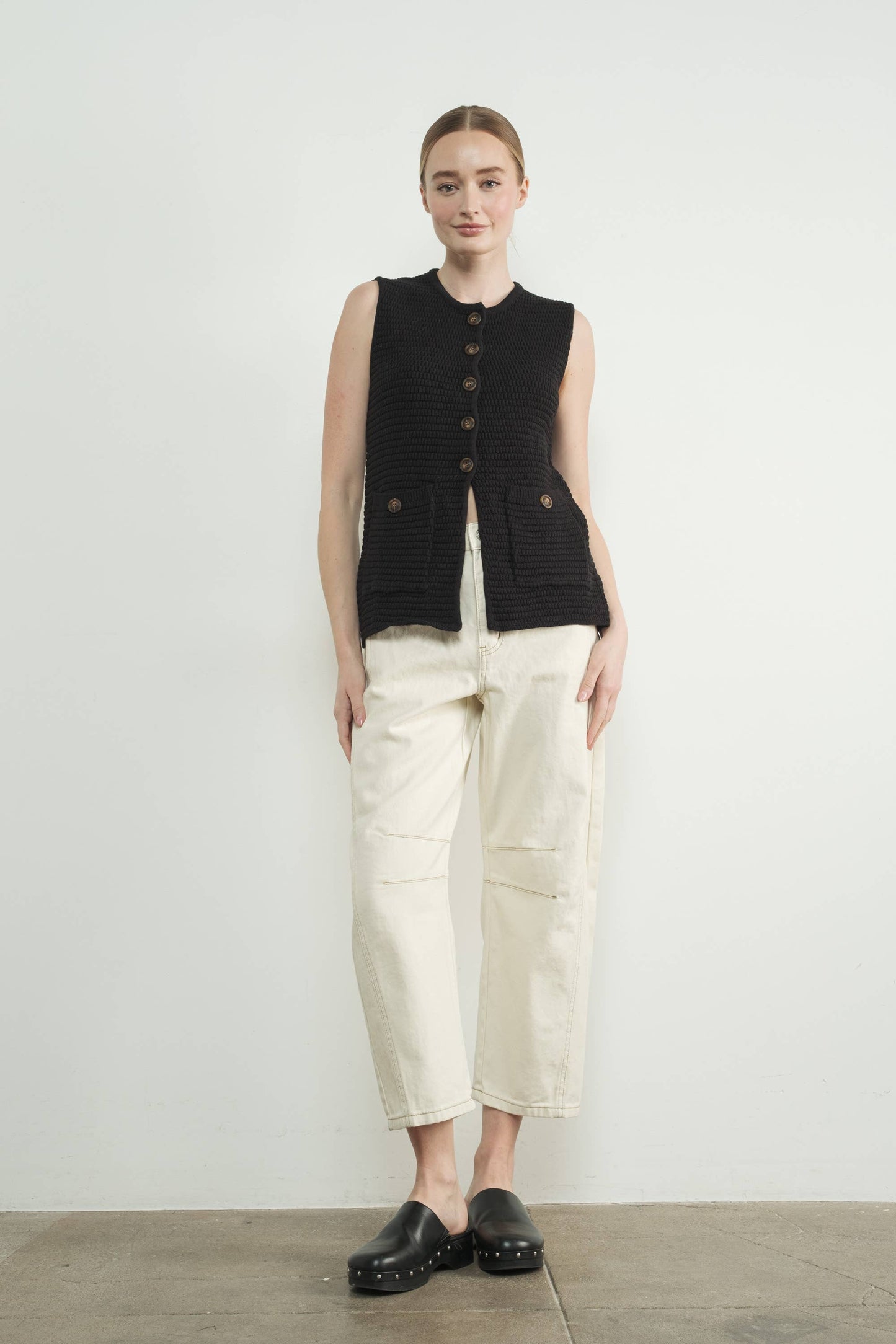 SWEATER BUTTON DOWN VEST