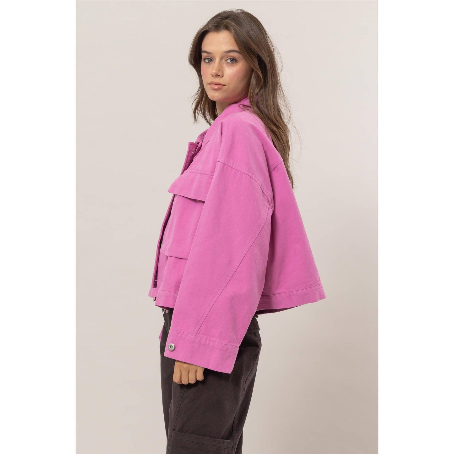 Brushed Twill Cropped Jacket