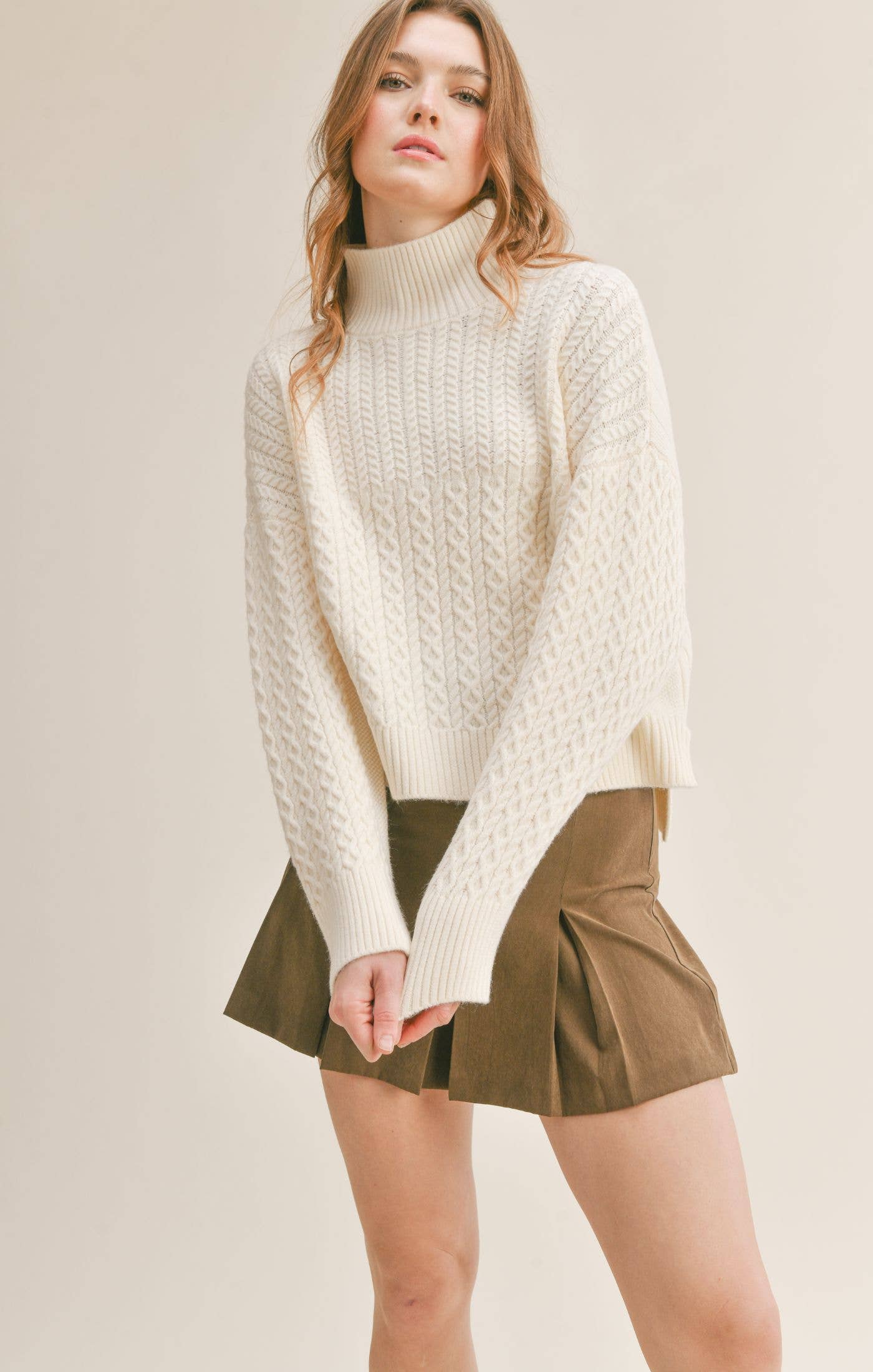 Ivory Turtleneck Sweater